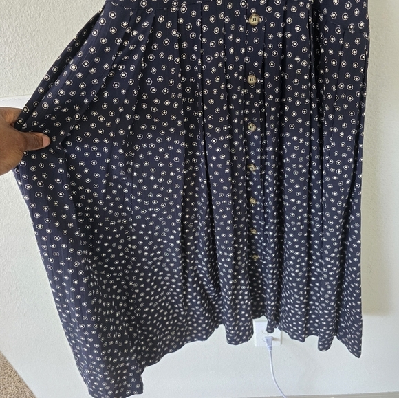 Vintage Liz Claiborne Dress Mixed Ptint Women Button Up Cottagecore Deadstock - Picture 13 of 16